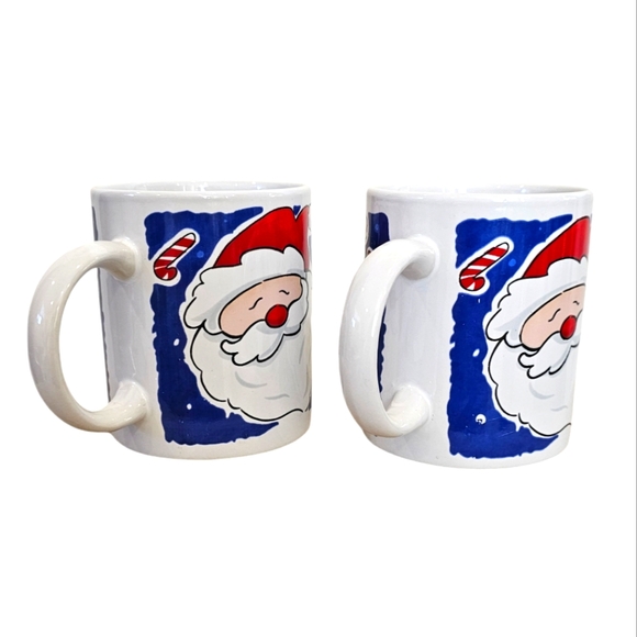 New Flomo Vintage Santa Claus Ceramic Coffee Mugs Set of 2 - Picture 2 of 5